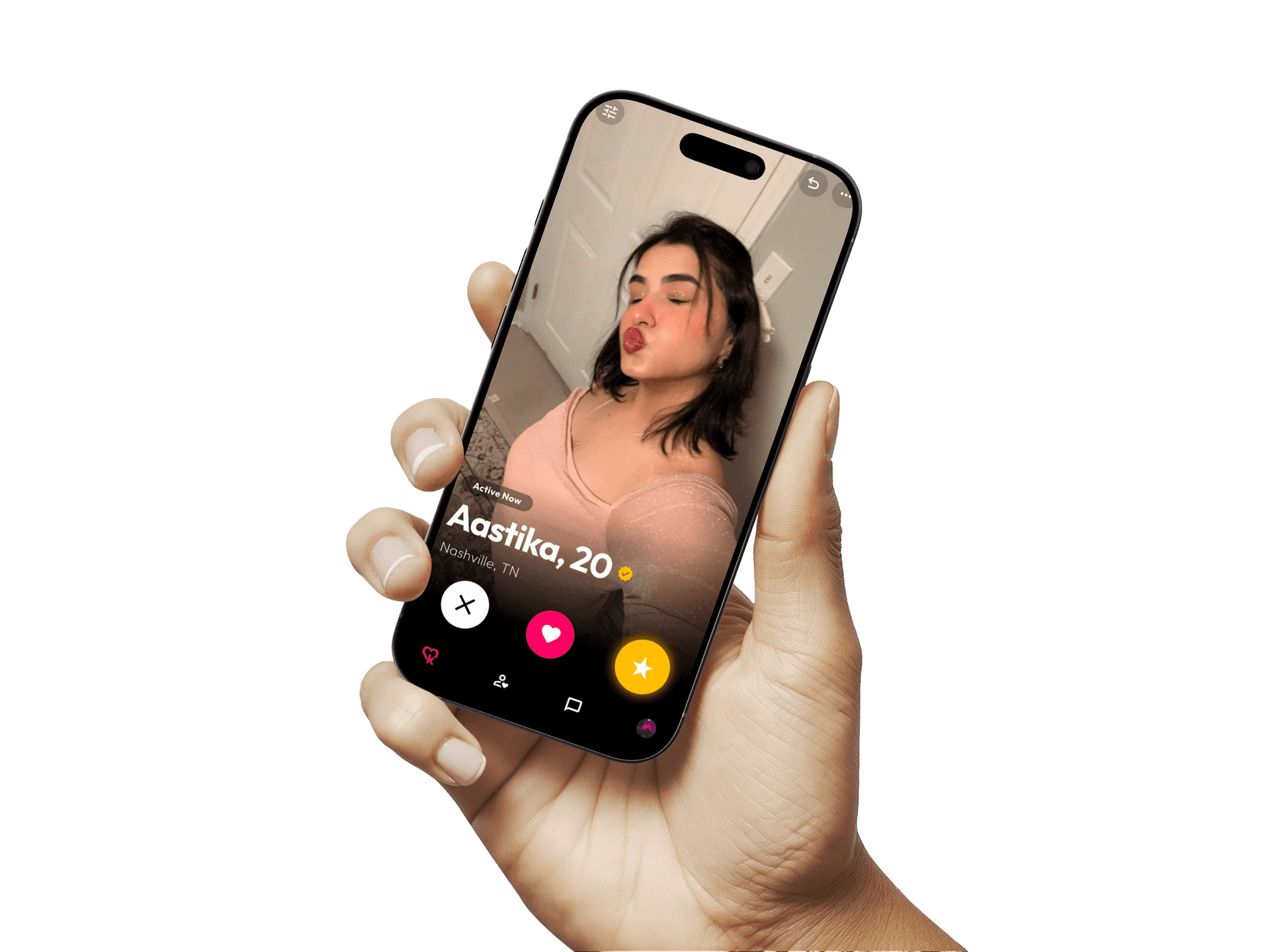 Phone mockup of our app